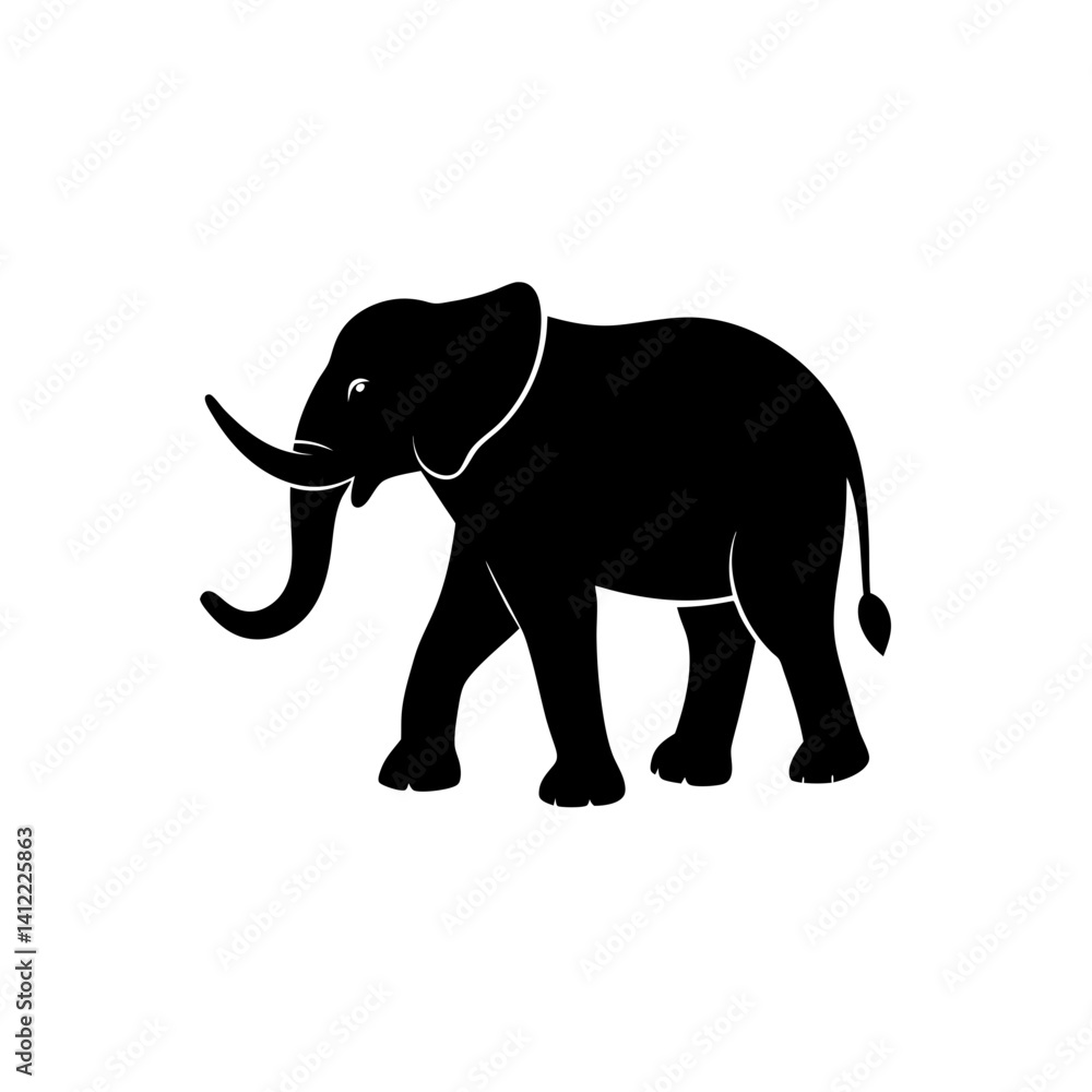Obraz premium elephant silhouette isolated on white