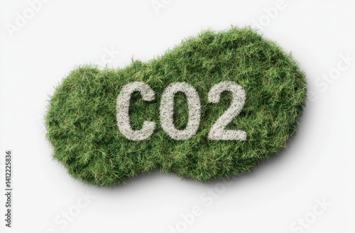 Obraz na płótnie An eco-friendly grassy footprint with the word