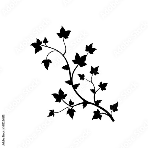 silhouette of a branch of a tree