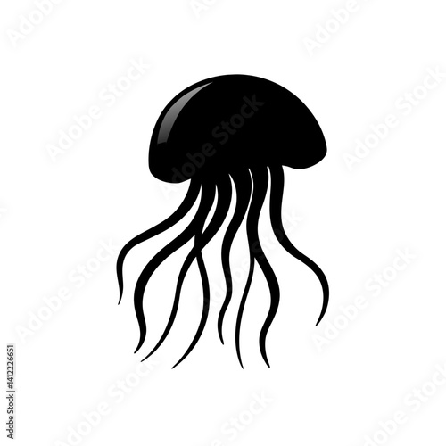 silhouette of the girl with long hair