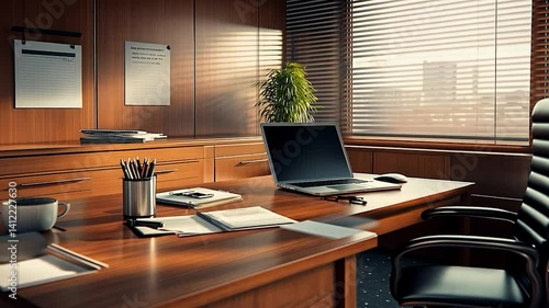 Wallpaper Mural Modern Office Workspace with City View Torontodigital.ca