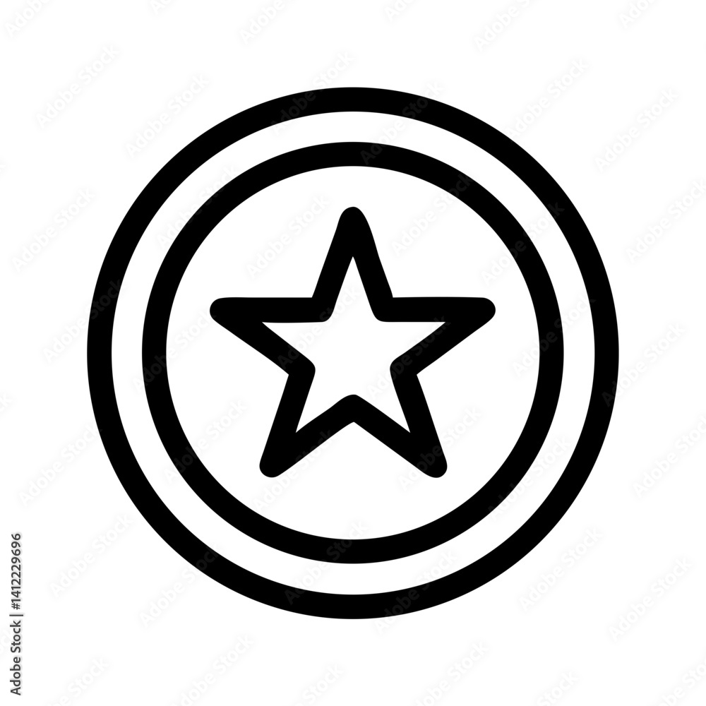Star Inside Circular Border Icon Design