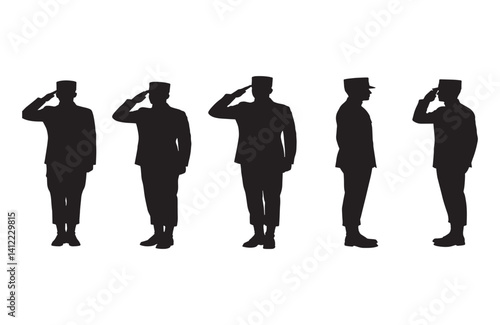 Soldiers expressing loyalty through synchronized army salute
