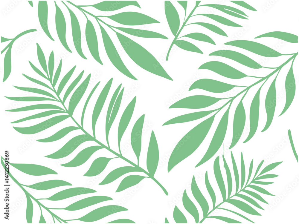 Tropical Green Palm Leaf Seamless Pattern Background Tropical Green Palm Leaf Seamless Pattern Background