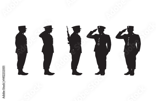 Army professionals lined up in honorable salute
