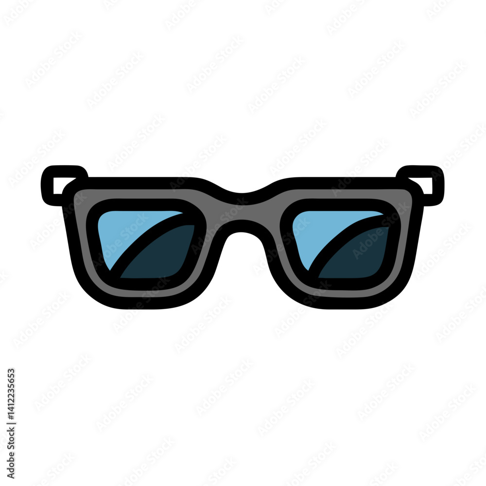 Fototapeta premium Sunglasses with Thick Upper Frame Icon Design