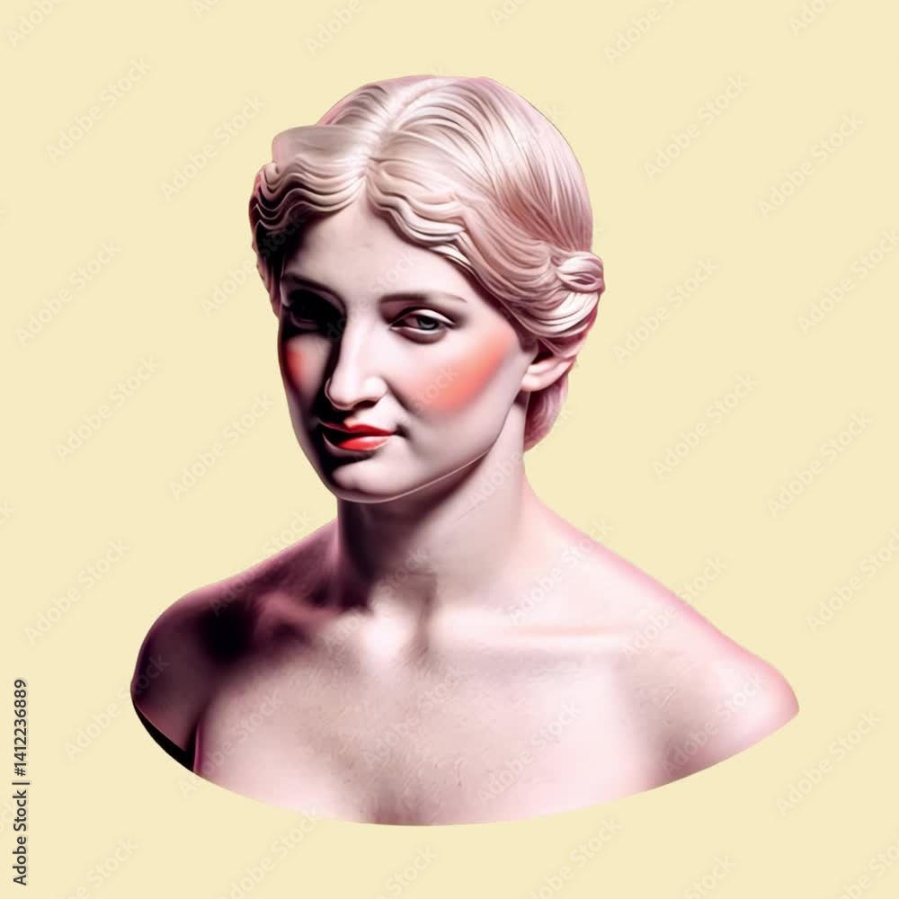 Classical sculpture with modern twist animation isolated asset, transparent 4K video, alpha channel, ProRes 4444 Classical sculpture with modern twist animation isolated asset, transparent 4K video, alpha channel, ProRes 4444