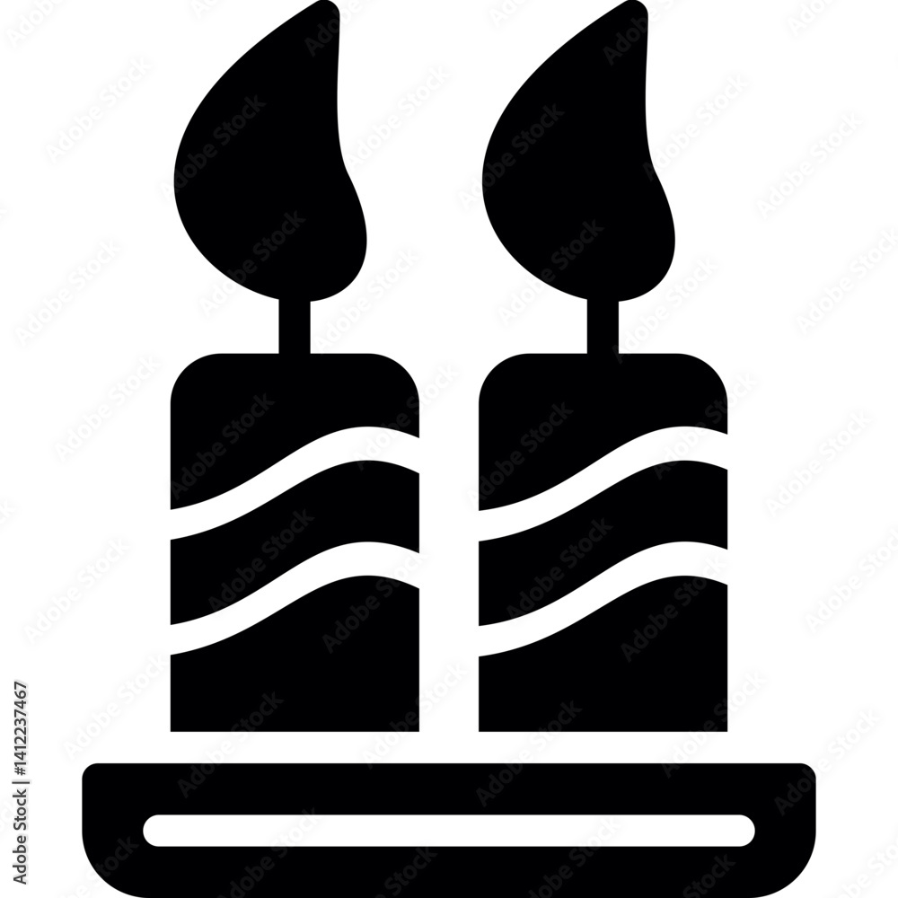 Fototapeta premium Candle Glyph Icon