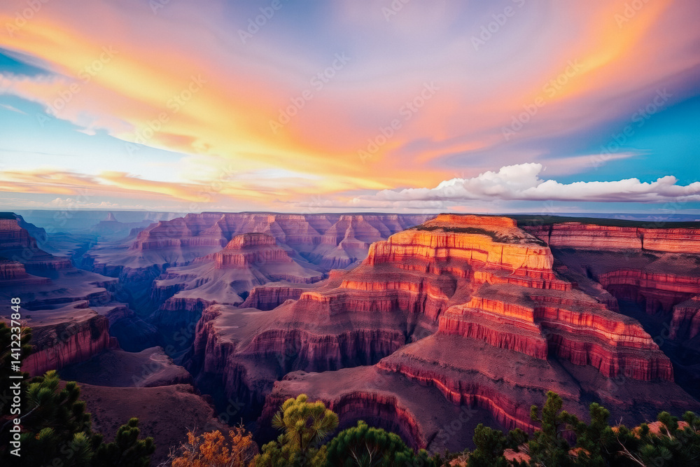 Grand Canyon Sunset Panorama Majestic View