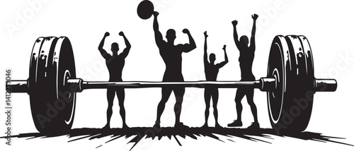 Bodybuilder & Weightlifting Silhouettes Vector Set