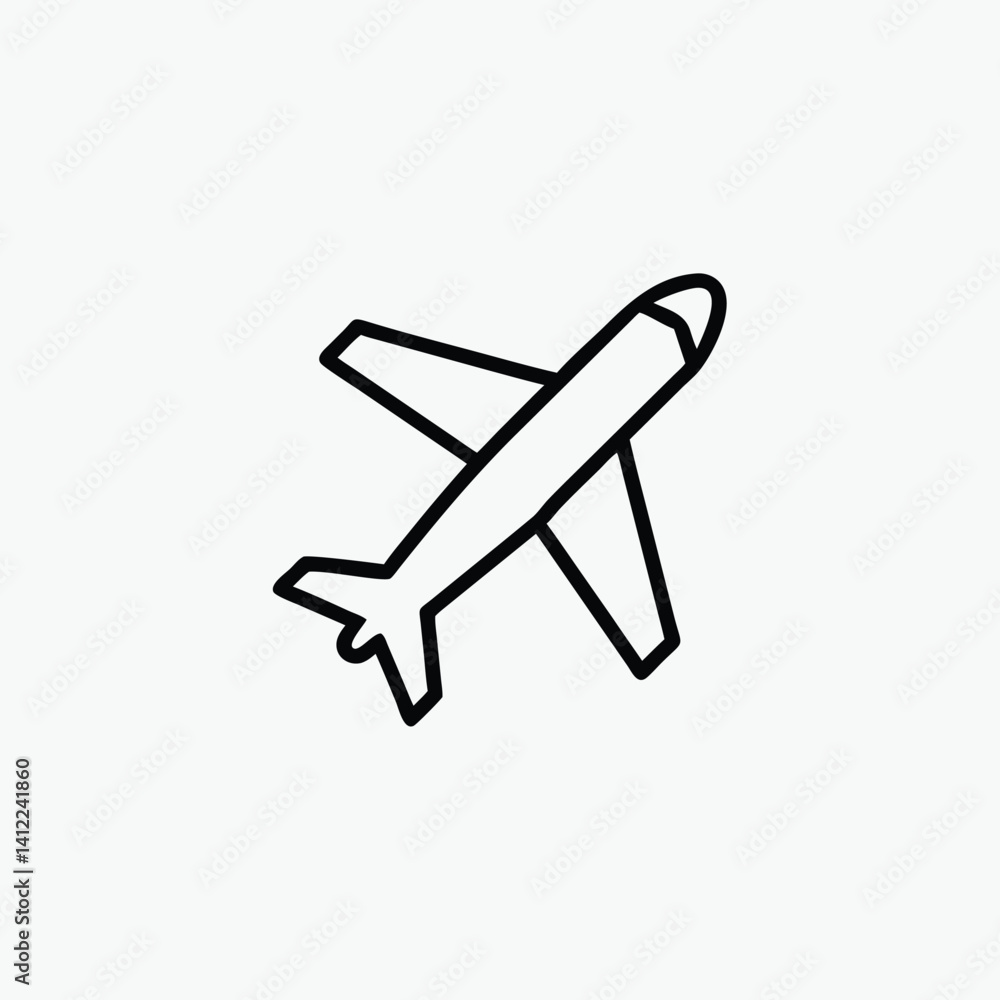 Plane icon vector pictogram isolated illustration fully editable template Plane icon vector pictogram isolated illustration fully editable template