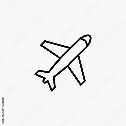 Plane icon vector pictogram isolated illustration fully editable template