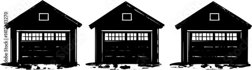 3 Pieces of Craftsman style Workshops designs, Craftsman style Workshops illustration art