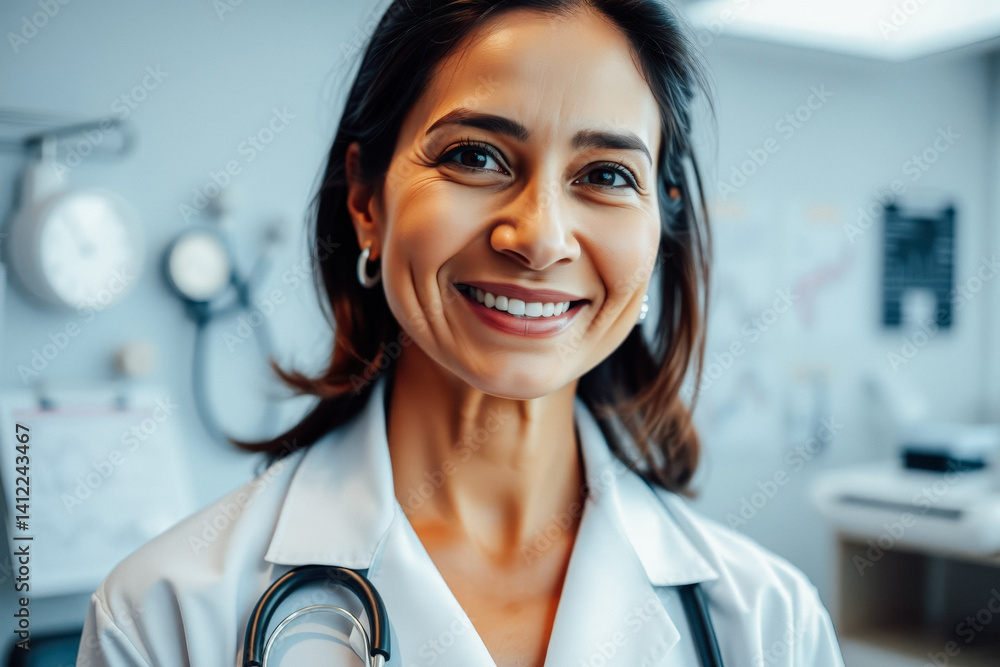Smiling Female Doctor in Medical Office