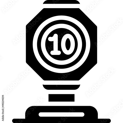 Speed Limit Sign Glyph Icon