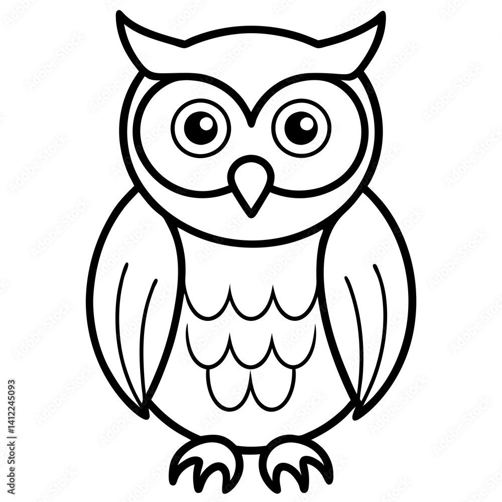 Fototapeta premium Geometric Owl Sketch 