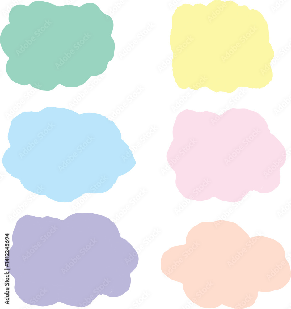 set of colorful speech bubbles