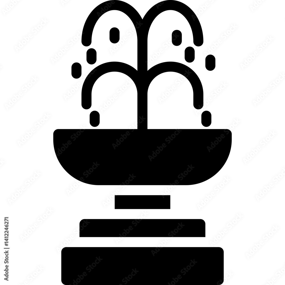 Fototapeta premium Bird Bath Glyph Icon