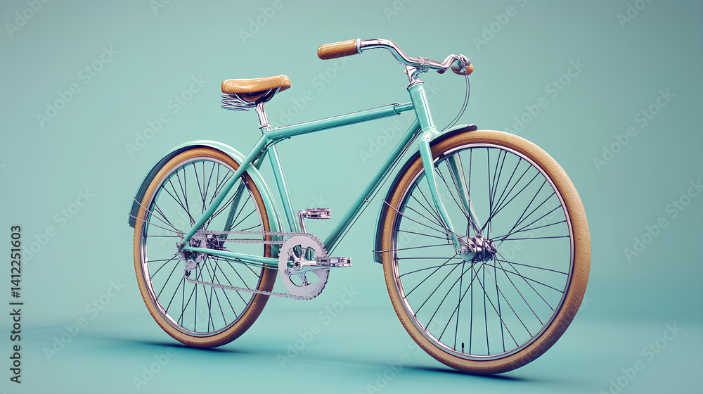 Fototapeta premium classic bike with beautiful color, white background
