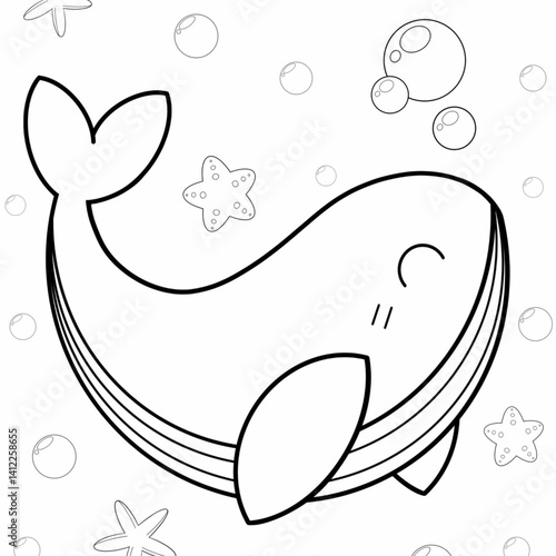 Sea animals coloring cartoon 