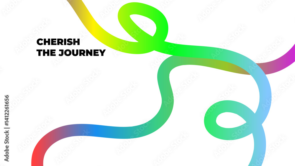 Obraz premium Vibrant Abstract Background with Dynamic Color Lines. Modern Graphic Shapes in Gradient Flow. 3D Curved Ribbon Waves – Elegant Vector Patterns & Futuristic Rainbow Design
