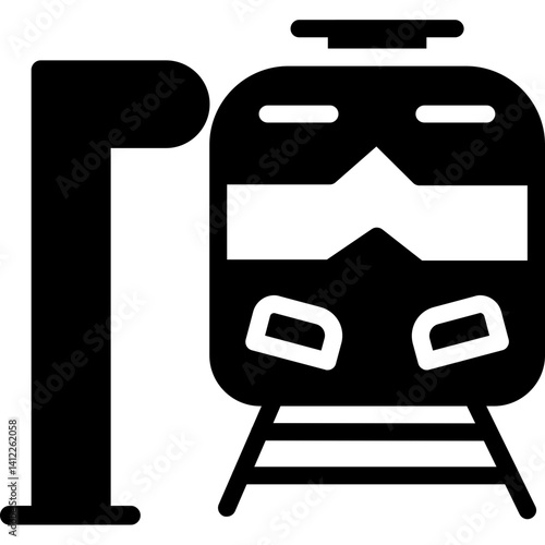 Train Platform Glyph Icon