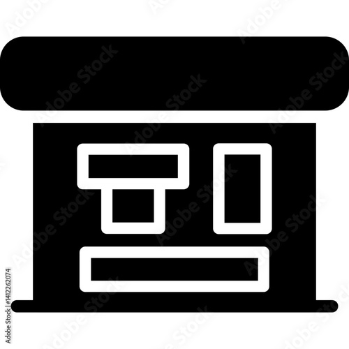 Ticket Machine Glyph Icon