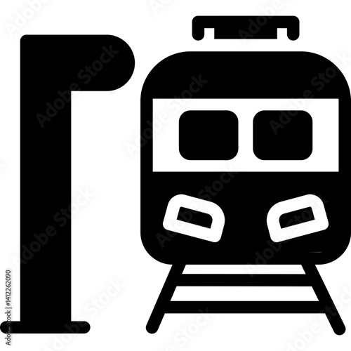 Train Platform Glyph Icon