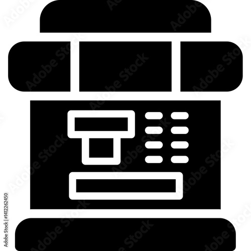 Ticket Machine Glyph Icon