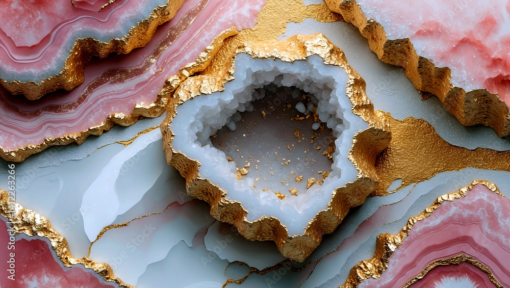 Obraz premium Elegant pink gold and white marble texture design