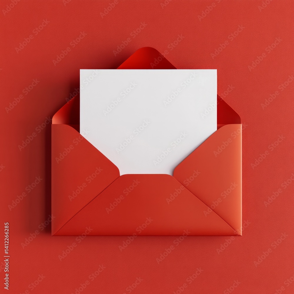 custom made wallpaper toronto digitalRed open envelope, blank white letter sticking out of envelope