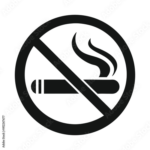 A no smoking sign forbids cigarette smoke, a clear symbol of the law banning tobacco for health and fire risk, no smoking sign vector