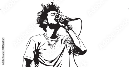 young man with a microphone