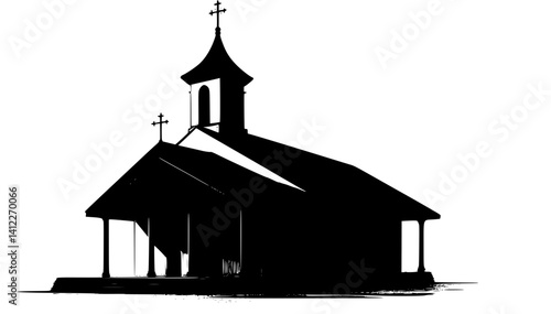 Silhouette of Contemporary style Chapel design, Contemporary style Chapel vector image