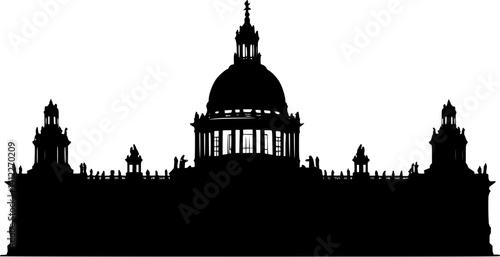Silhouette of Contemporary style Government building design, Contemporary style Government building vector image