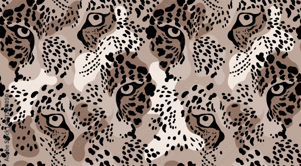 Obraz premium Seamless leopard pattern in vector. Abstract animals pattern