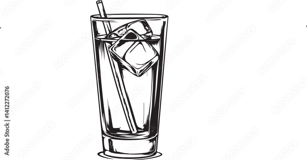 Obraz premium glass filled with water and ice