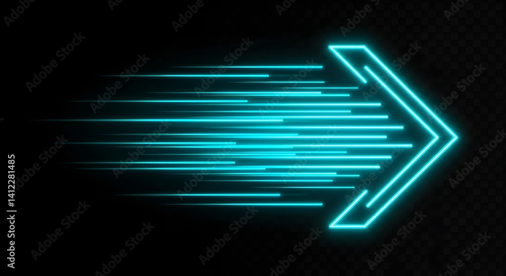 © Faqih - Bright blue neon arrow indicates fast motion on a dark background, symbolizing speed and direction in a dynamic digital setting Generative AI © Faqih - Bright blue neon arrow indicates fast motion on a dark background, symbolizing speed and direction in a dynamic digital setting Generative AI