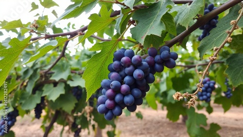 Wallpaper Mural bunch of grapes, red grapes in vineyard Torontodigital.ca