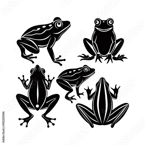 Cartoon frog character sitting on a white background, featuring a cute and funny design, with vibrant green colors, isolated for a clean, nature-inspired illustration