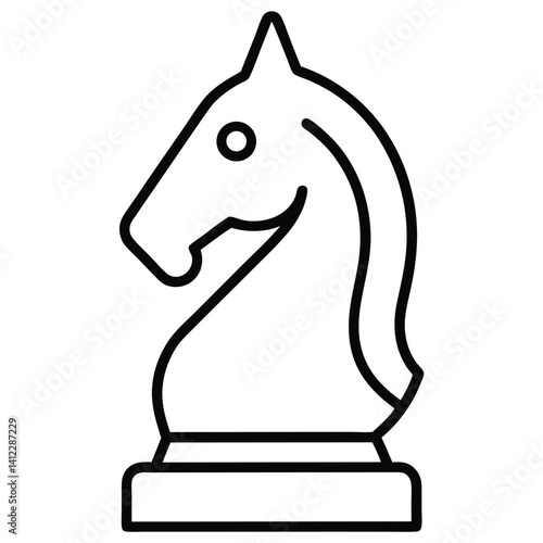 Obraz na płótnie vector illustration of a black and white horse, chess knight vector on white background w salonie