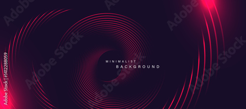 Abstract technology background with glowing curved lines vector.