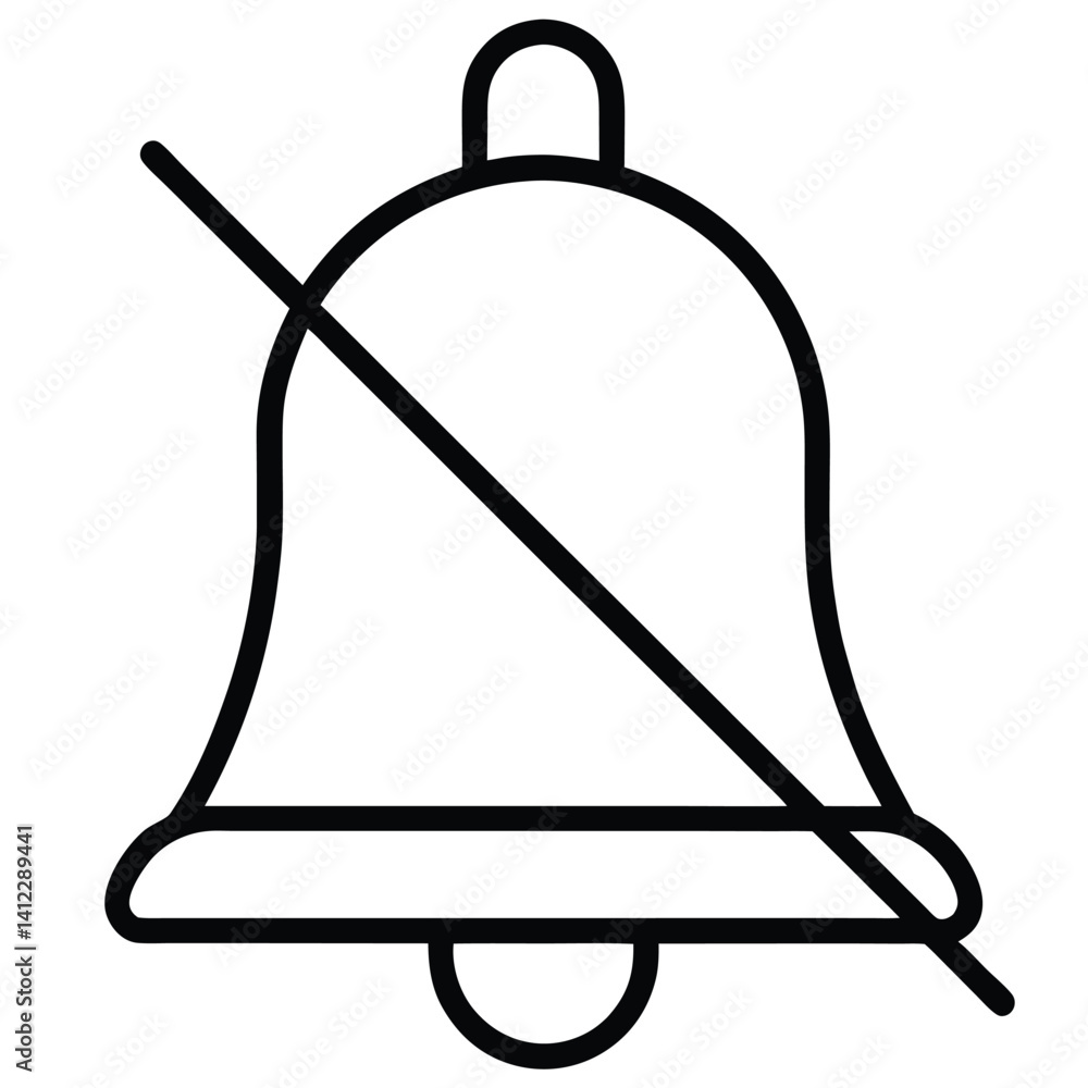 Illustration of a silent bell on a white background