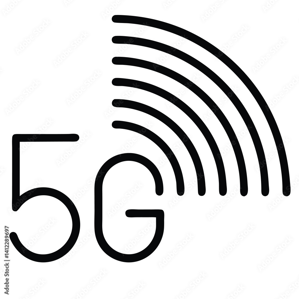 vector illustration of a 5g network on a white background