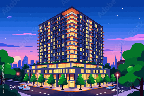 exterior view, luxurious modern appartments building in a wealthy part of London, actual timesexterior view, luxurious modern appartments building in a wealthy part of London, actual times