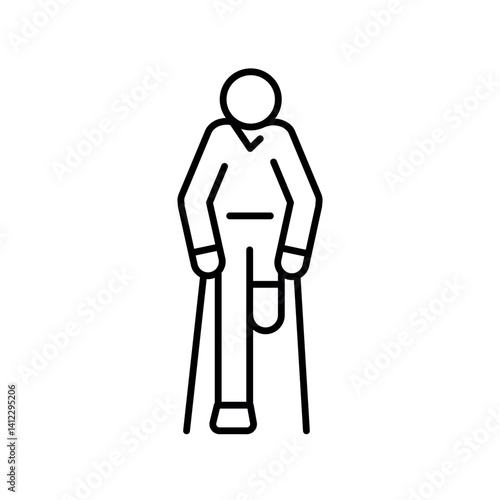 Amputation black line icon for digital and print projects.