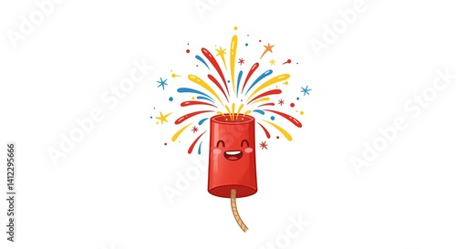 Cute cartoon firework graphic design