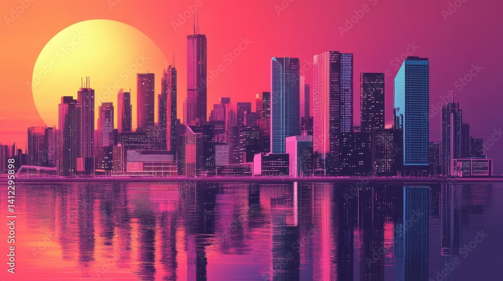 Fototapeta premium futuristic city skyline
