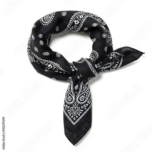 Wallpaper Mural Black bandana, Paisley pattern, Neck scarf, Headband accessory, Vintage fashion, Classic bandana, Fabric accessory, Biker style, Hip-hop fashion, Versatile scarf Torontodigital.ca