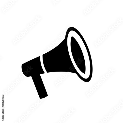 Black and White Icon of a Megaphone Representing Communication